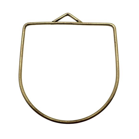 Gold Tone Triangle Top D-Ring Pendant Crafting Jewelry Making Inspo Fash - Picture 3 of 4